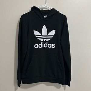 Adidas Black White Hoodie Hooded Sweatshirt Youth XL 15-16